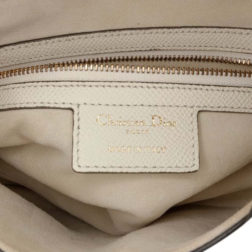 Dior Grained Calfskin Saddle Bag White Leather Very good condition - Box View
