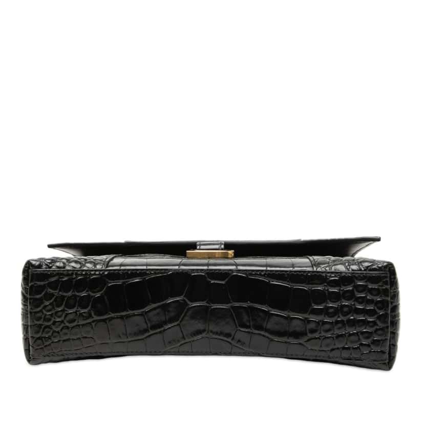 Balenciaga Croc Embossed Leather Downtown Crossbody XS Black Leather Very good condition - Inside View