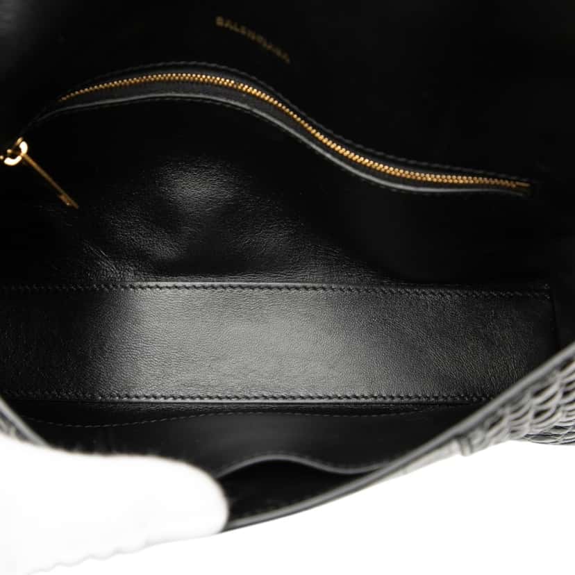 Balenciaga Croc Embossed Leather Downtown Crossbody XS Black Leather Very good condition - Model View