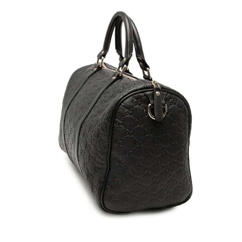 Gucci Medium Guccissima Joy Boston Bag Black Leather Very good condition - Back View