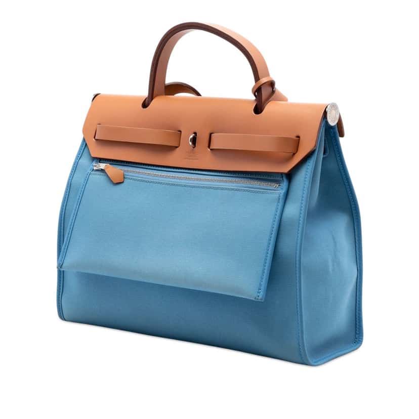 Hermès Toile Herbag Zip 31 Blue Very good condition - Back View