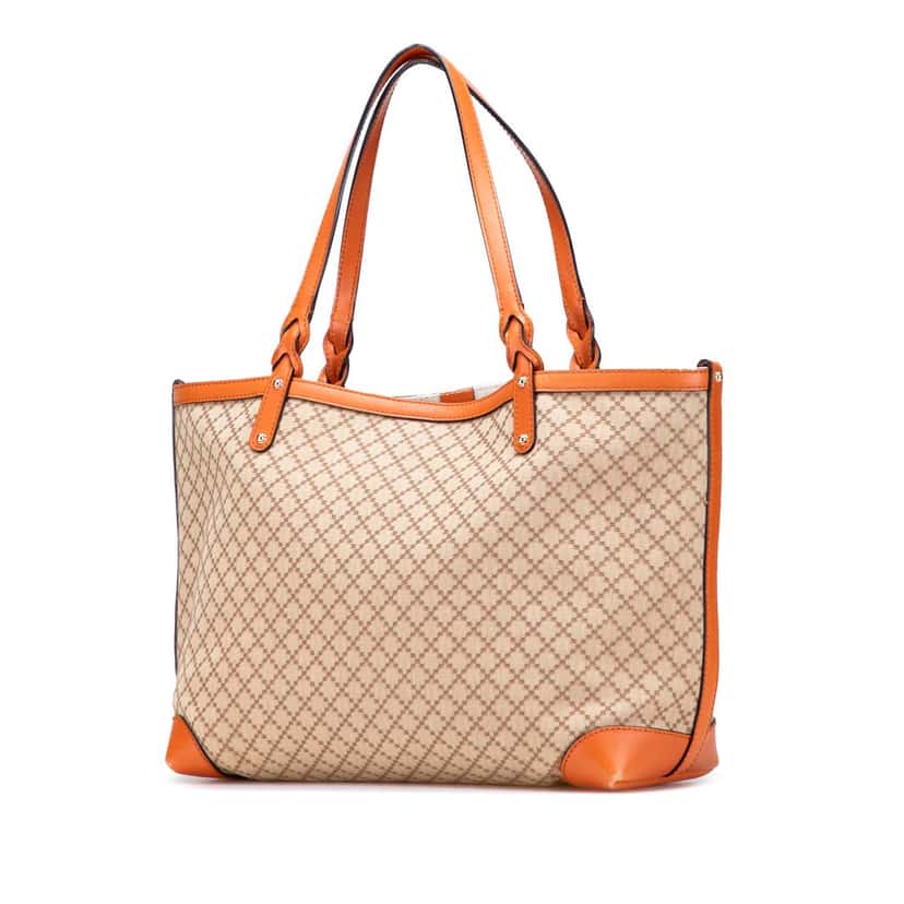 Gucci Medium Diamante Canvas Craft Tote Beige Very good condition - Back View