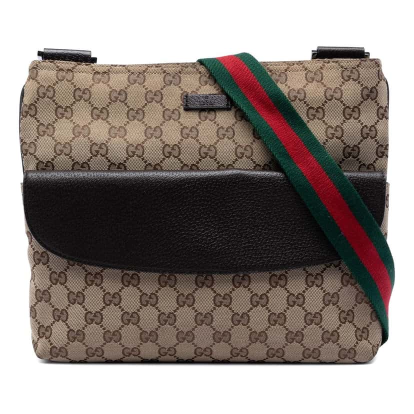 Gucci GG Canvas Web Crossbody Beige Very good condition - Front View