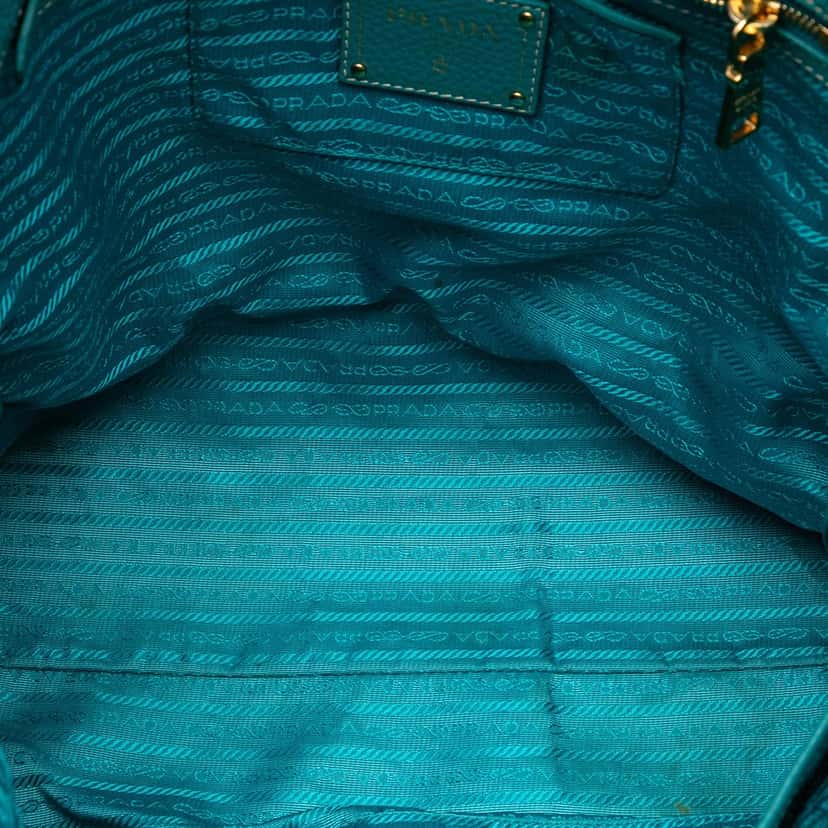 Prada Vitello Daino Canapa Logo Open Convertible Tote Blue Leather Very good condition - Model View