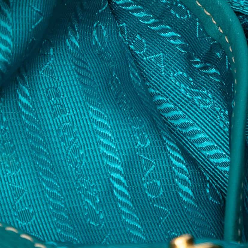 Prada Vitello Daino Canapa Logo Open Convertible Tote Blue Leather Very good condition - Box View