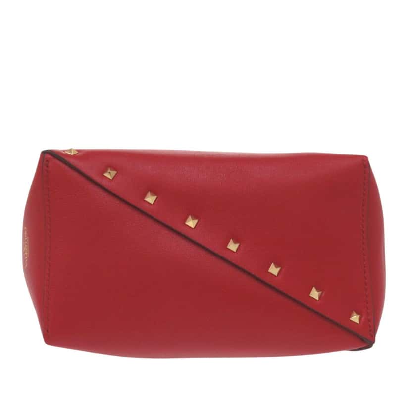 Valentino Leather Rockstud Wispy Bucket Bag Red Leather Very good condition - Inside View