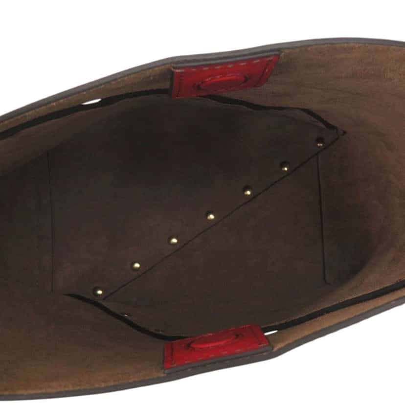 Valentino Leather Rockstud Wispy Bucket Bag Red Leather Very good condition - Model View