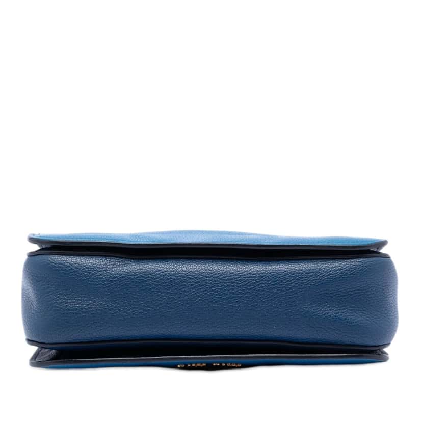 Miu Miu Bicolor Goatskin Madras Satchel Blue Leather Very good condition - Inside View