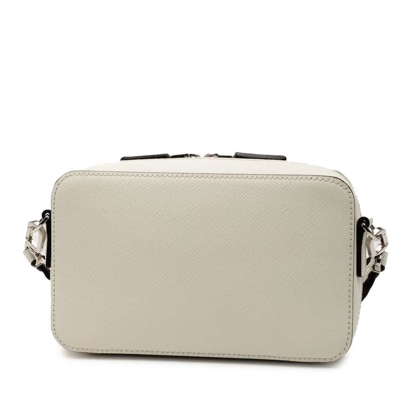 Prada Saffiano Brique Crossbody White Leather Very good condition - Back View