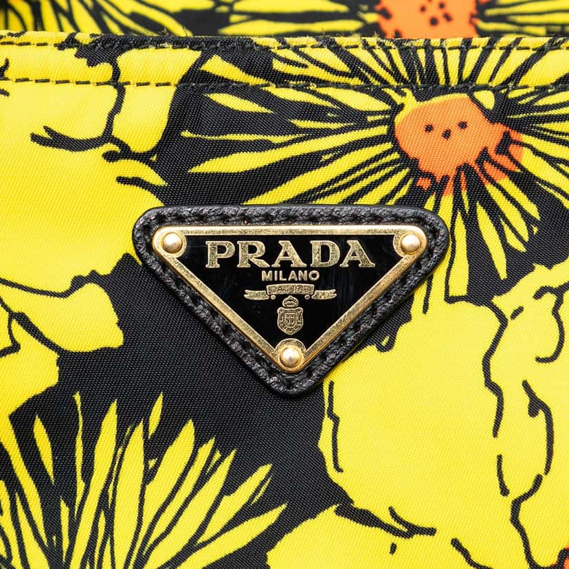 Prada Tessuto Stampato Satchel Yellow Very good condition - Box View