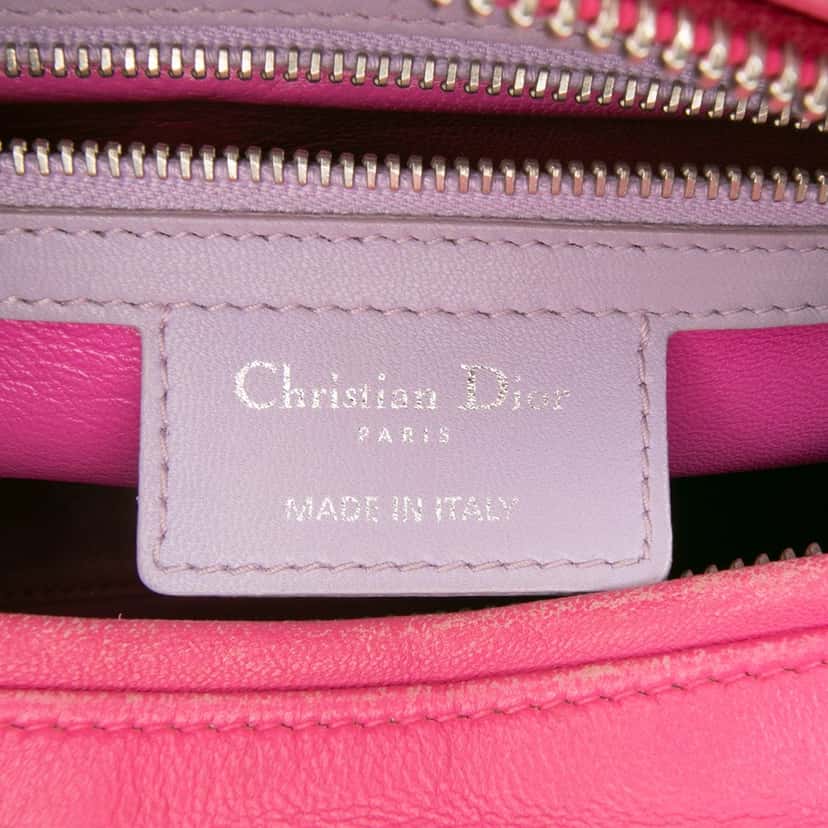Dior Medium Bicolor Lambskin Cannage Lady Dior Purple Leather Very good condition - Box View