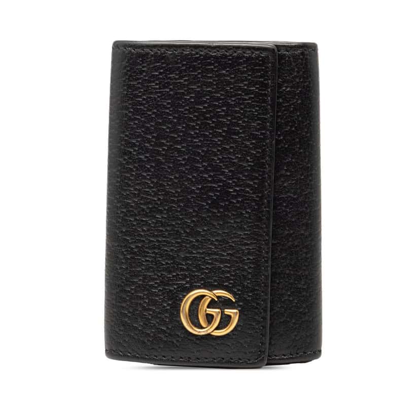 Gucci GG Marmont Leather Key Case Black Leather Very good condition - Front View