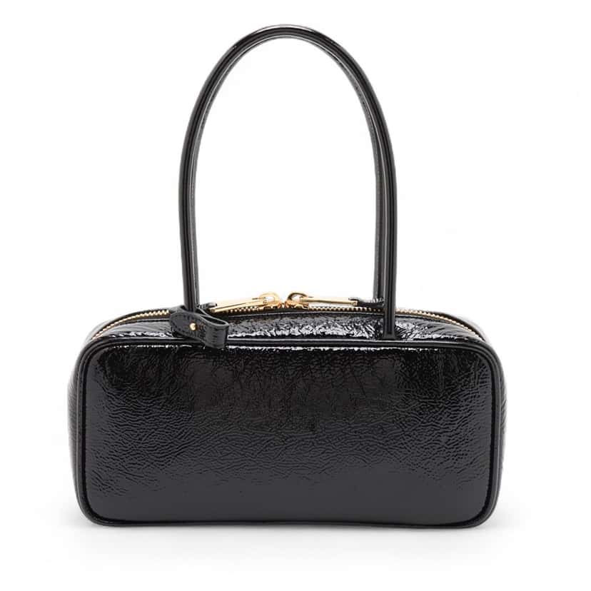 Miu Miu Small Naplak Patent Logo Beau Handbag Black Leather Very good condition - Back View