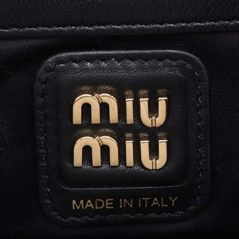 Miu Miu Small Naplak Patent Logo Beau Handbag Black Leather Very good condition - Box View