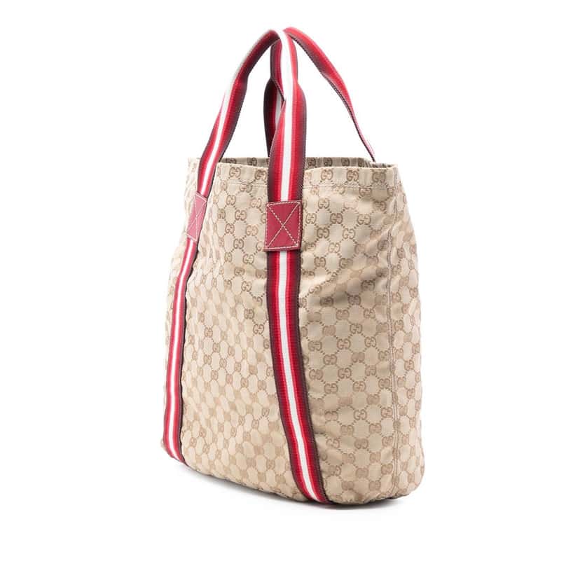 Gucci GG Canvas Web Tote Beige Very good condition - Back View