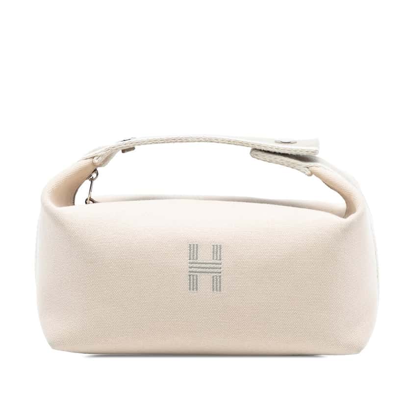 Hermès Small Toile Bride A Brac Case Beige Very good condition - Front View