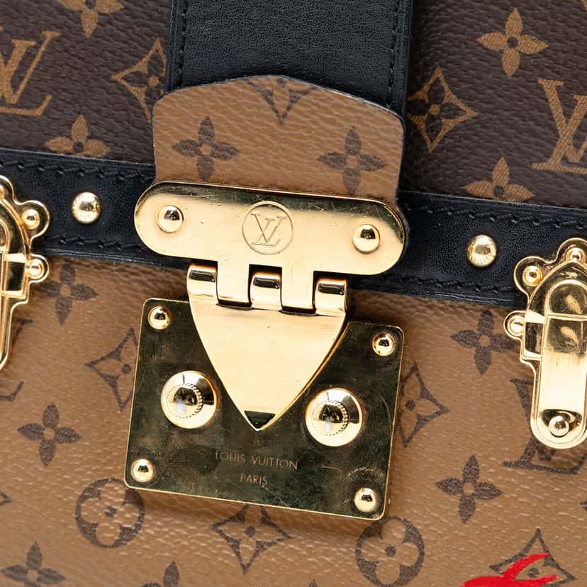 Louis Vuitton Monogram Reverse Trunk Clutch Brown Very good condition - Box View
