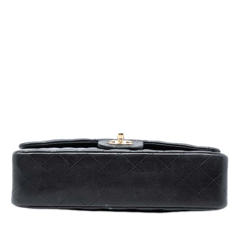 Chanel Medium Classic Lambskin Double Flap Black Leather Very good condition - Inside View