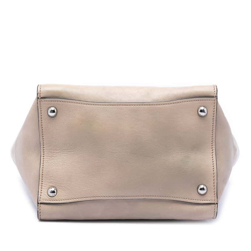 Prada Small Glace Calf Twin Pocket Satchel Beige Leather Very good condition - Inside View