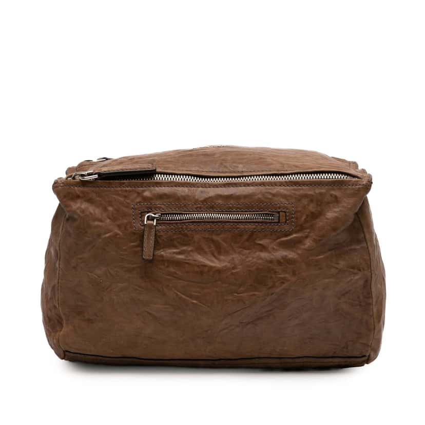 Givenchy Medium Wrinkled Sheepskin Pandora Satchel Brown Leather Very good condition - Inside View