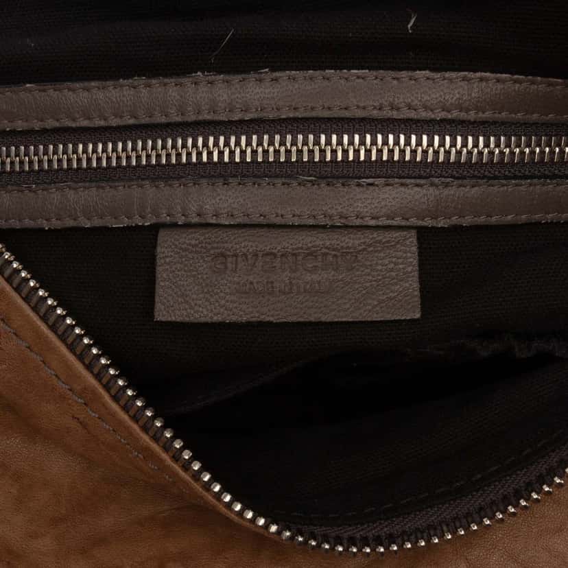 Givenchy Medium Wrinkled Sheepskin Pandora Satchel Brown Leather Very good condition - Box View