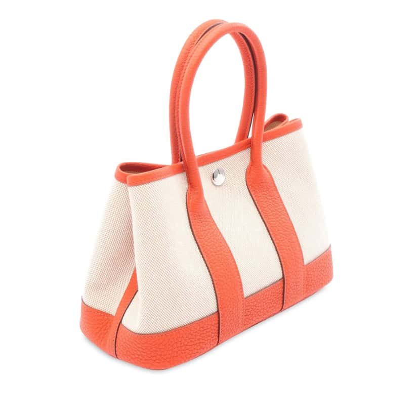 Hermès Toile and Negonda Garden Party 23 Beige Never worn - Back View