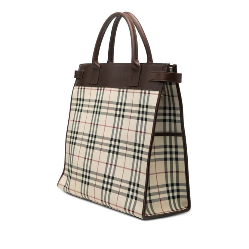 Burberry House Check Canvas Convertible Tote Beige Very good condition - Back View