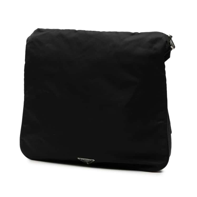 Prada Tessuto Zip Top Shoulder Bag Black Good condition - Back View