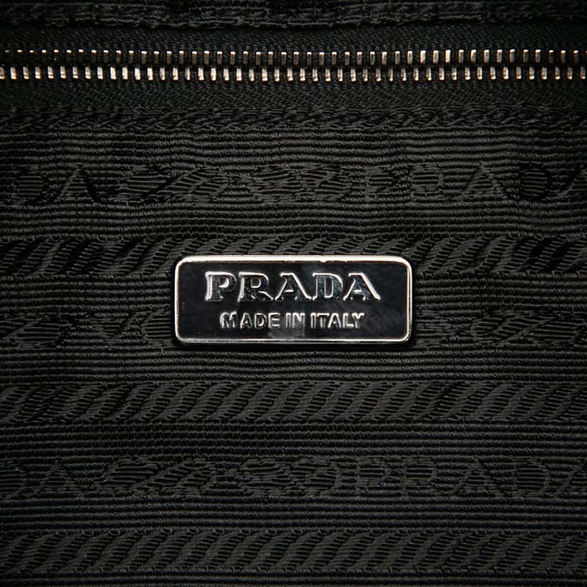 Prada Tessuto Zip Top Shoulder Bag Black Good condition - Box View