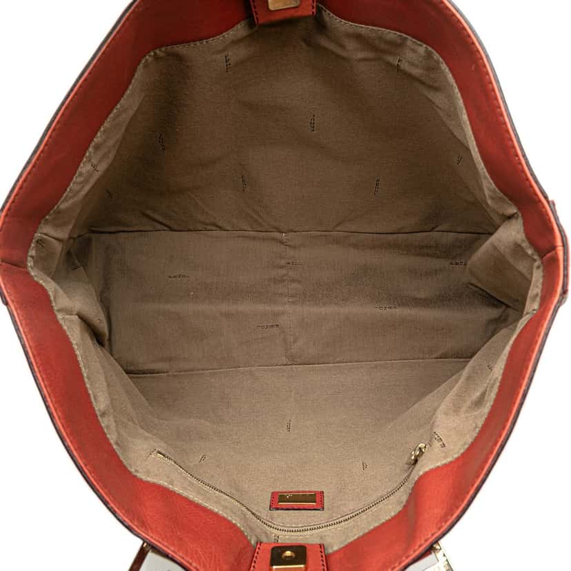 Fendi Large Leather Twins Tote Orange Leather Very good condition - Model View