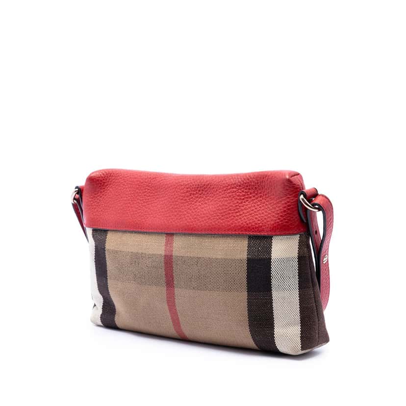 Burberry Small Mega Check Canvas Farley Crossbody Brown Very good condition - Back View