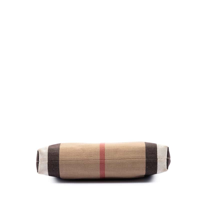 Burberry Small Mega Check Canvas Farley Crossbody Brown Very good condition - Inside View