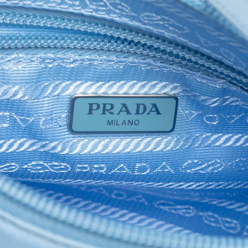 Prada Re Nylon Pochette Blue Very good condition - Box View
