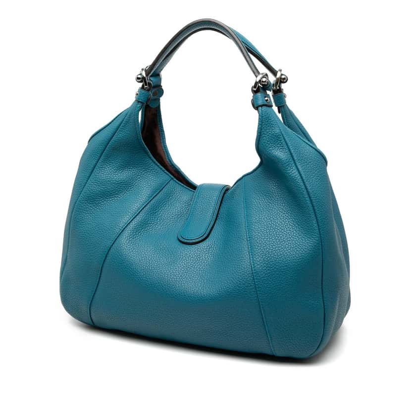 Loewe Calfskin Calle Hobo Blue Leather Very good condition - Back View
