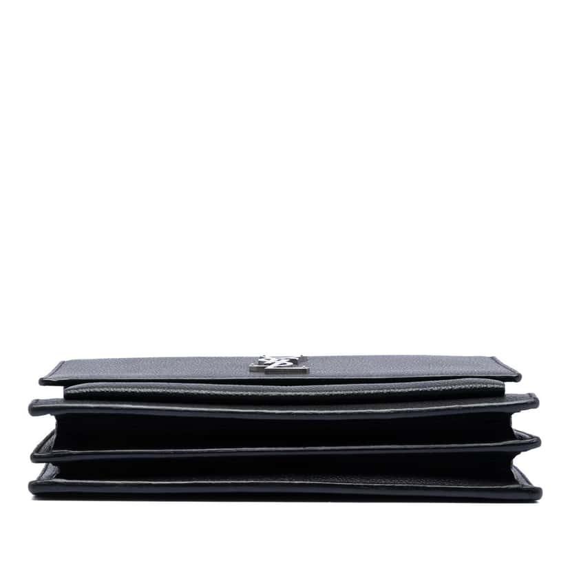 Saint Laurent Medium Grained Calfskin Monogram Sunset Crossbody Black Leather Very good condition - Inside View