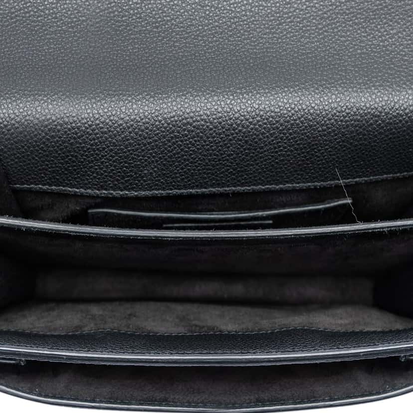 Saint Laurent Medium Grained Calfskin Monogram Sunset Crossbody Black Leather Very good condition - Model View