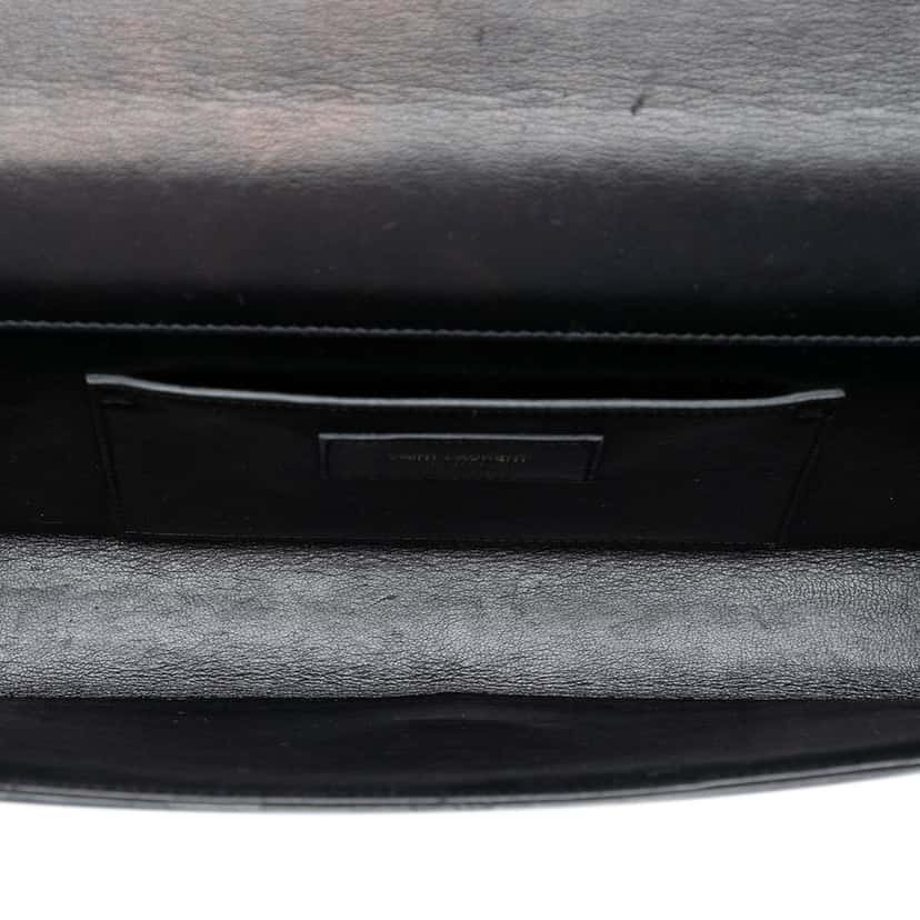 Saint Laurent Suede Monogram Kate Tassel Clutch Black Leather Very good condition - Model View