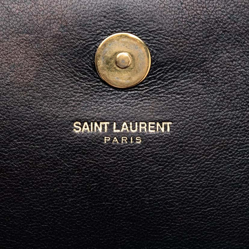 Saint Laurent Suede Monogram Kate Tassel Clutch Black Leather Very good condition - Box View