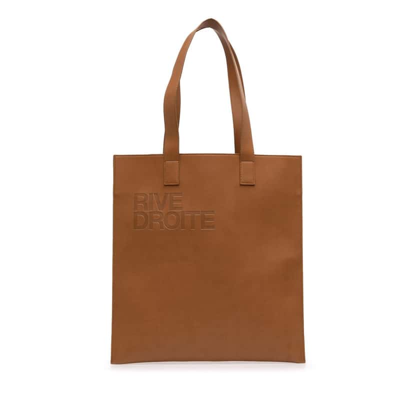 Saint Laurent Vegan Leather Rive Droite Tote Brown Very good condition - Front View