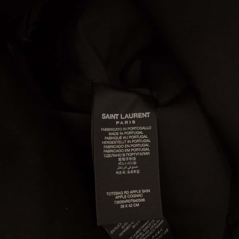 Saint Laurent Vegan Leather Rive Droite Tote Brown Very good condition - Box View