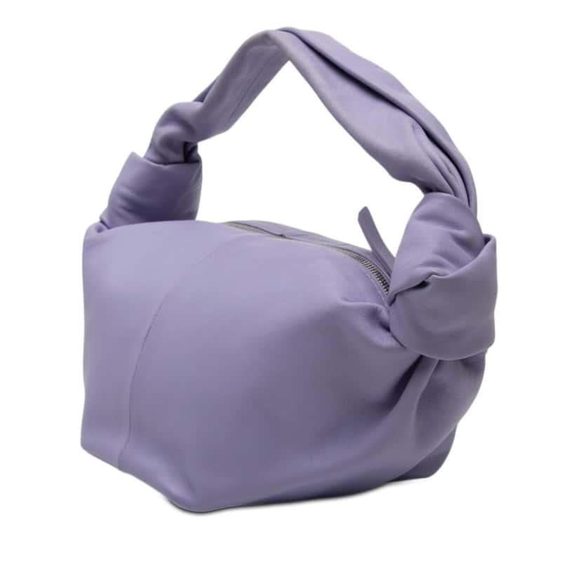 Bottega Veneta Mini Calfskin Double Knot Bag Purple Leather Very good condition - Back View