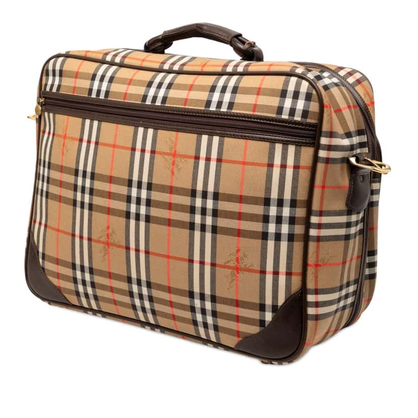 Burberry Haymarket Check Canvas Briefcase Beige Very good condition - Back View