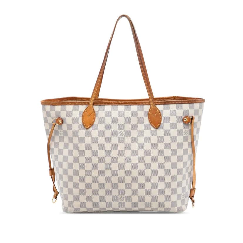 Louis Vuitton Damier Azur Neverfull MM White Very good condition - Front View