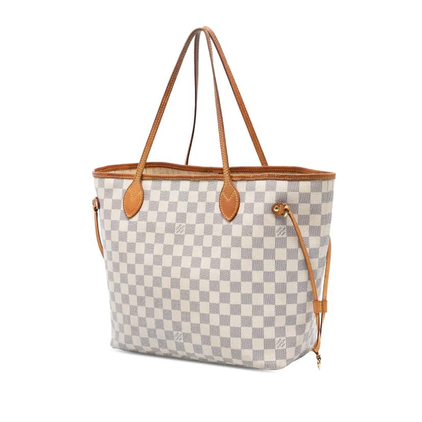 Louis Vuitton Damier Azur Neverfull MM White Very good condition - Back View