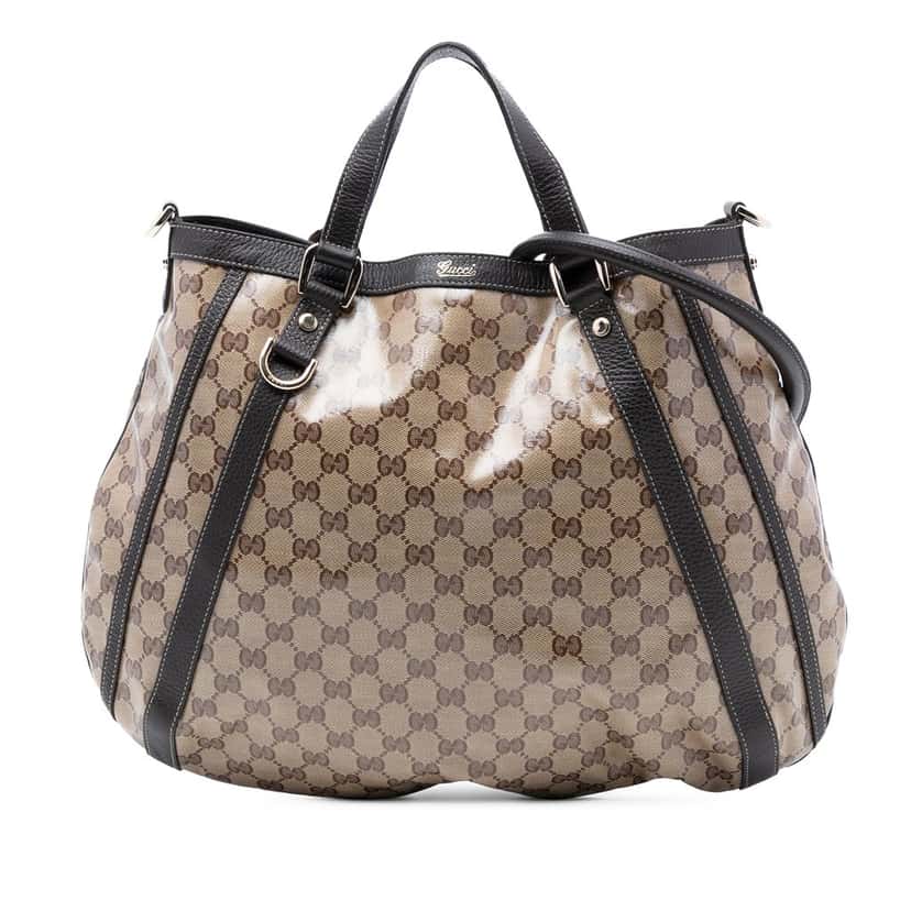 Gucci GG Crystal Abbey D Ring Convertible Tote Beige Very good condition - Front View