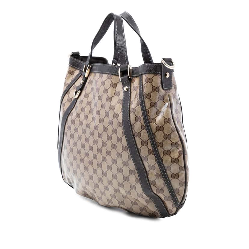 Gucci GG Crystal Abbey D Ring Convertible Tote Beige Very good condition - Back View