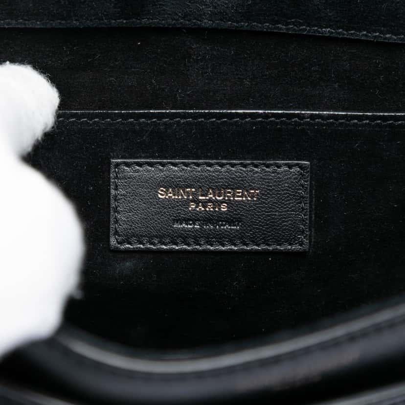 Saint Laurent Suede Monogram Book Bag Black Leather Very good condition - Box View