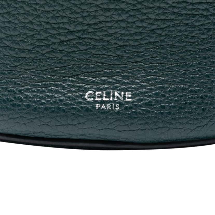 Celine Nano Leather Big Bucket Bag Green Leather Very good condition - Box View