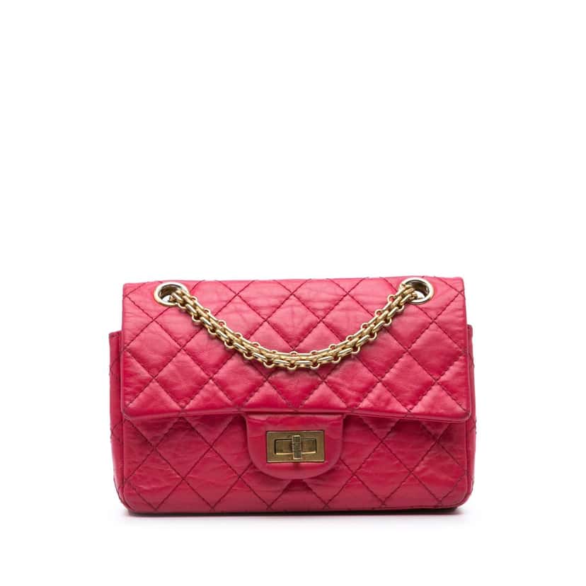 Chanel Mini Reissue 2.55 Calfskin Flap Pink Leather Very good condition - Front View