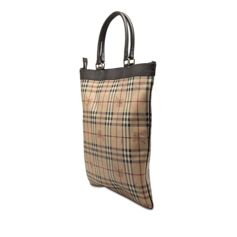 Burberry Haymarket Check Coated Canvas Tote Beige Very good condition - Back View
